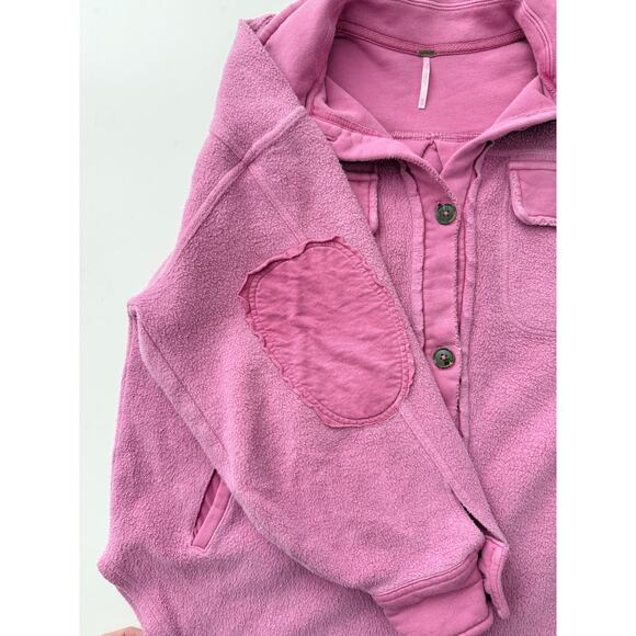 Free People pink ruby sherpa oversized jacket - size XS - Picture 4 of 5
